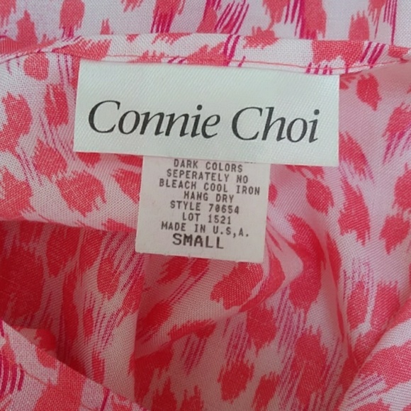 Vintage Connie Choi Print Dress sz S - Picture 7 of 7